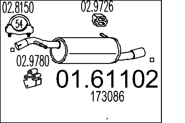 Выхлоп задний Citroen C3 Picasso минивэн (SH) (2009 - 2026) цена, от 58.48 USD