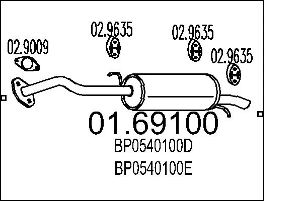 Выхлоп задний Mazda 323 F IV хэтчбек (BG) (1989 - 1994) цена, от 62.76 USD