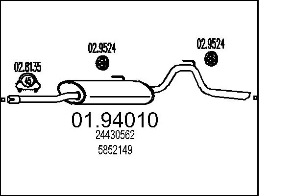 Выхлопная труба на Opel Agila A H00