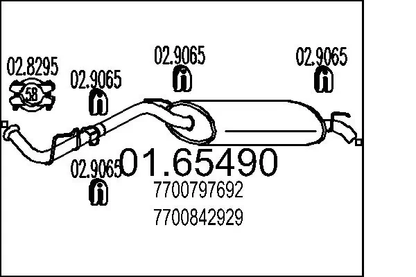 Выхлопная труба на Renault Clio I BC57, 5357