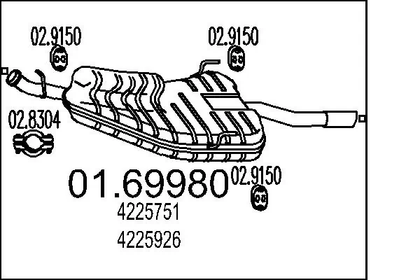 Глушитель задний 5174990 General Motors