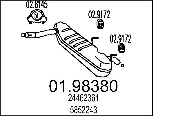 Выхлоп задний Asmet ASM05176 цена, от 102.83 USD