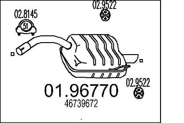  Глушитель задний Alfa Romeo 147 