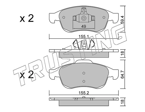 Sapatas do freio dianteiras de disco Renault CAPTUR 2 HF