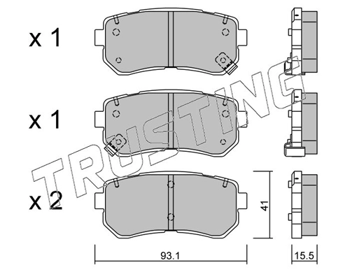 Sapatas do freio traseiras de disco KIA Picanto 2 TA