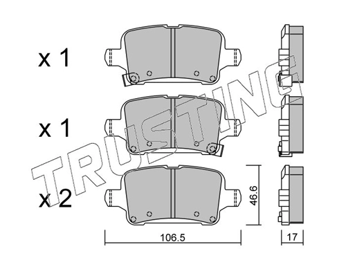 Sapatas do freio traseiras de disco Opel Astra