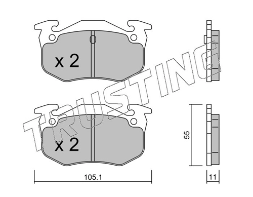 Sapatas do freio traseiras de disco Renault Clio 1 BC57, 5357