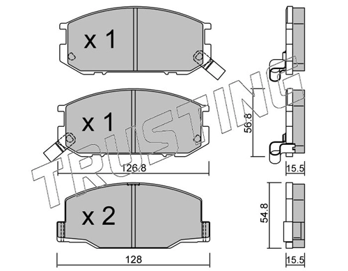 Sapatas do freio dianteiras de disco Toyota 0446528050