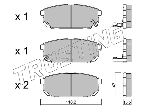 Sapatas do freio traseiras de disco KIA Sorento 1 JC