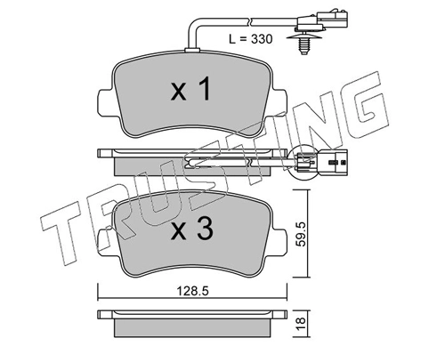 Sapatas do freio traseiras de disco Renault Master 3 EV, HV, UV