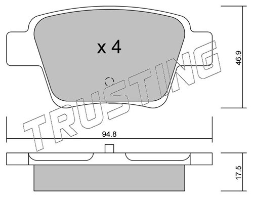 Sapatas do freio traseiras de disco Citroen C4 1
