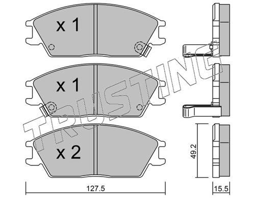 Sapatas do freio dianteiras de disco Hyundai Accent 1