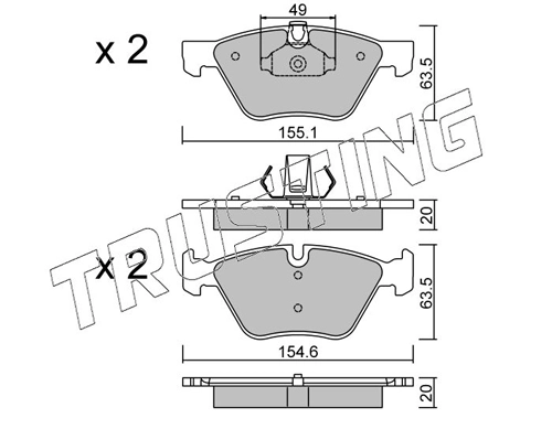 Sapatas do freio dianteiras de disco BMW 1 E81