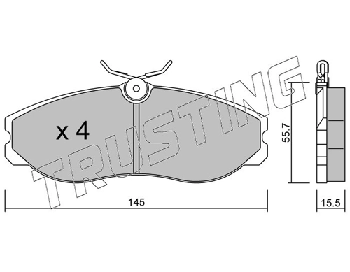 Sapatas do freio dianteiras de disco Nissan Terrano 2 R20