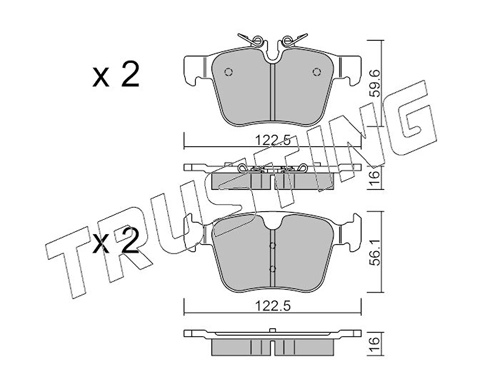 Sapatas do freio traseiras de disco Volvo XC90 2 256