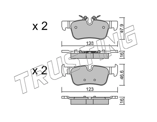 Sapatas do freio traseiras de disco BMW 2 F45