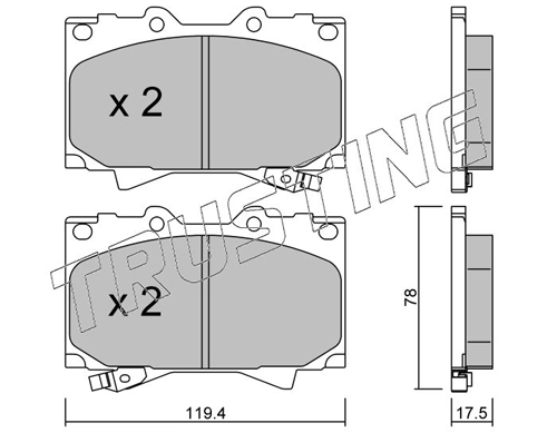 Sapatas do freio dianteiras de disco Toyota Land Cruiser J10