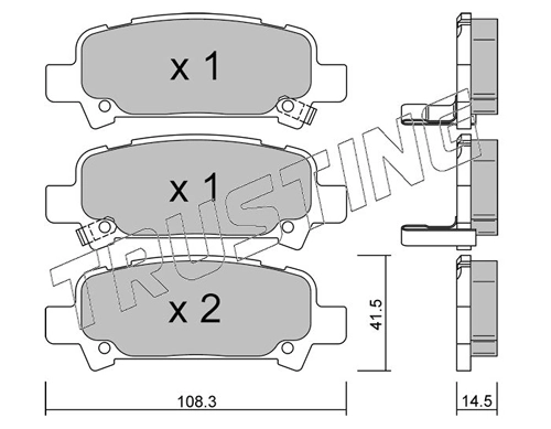 Sapatas do freio traseiras de disco Subaru Outback 2 B12, BE, BH