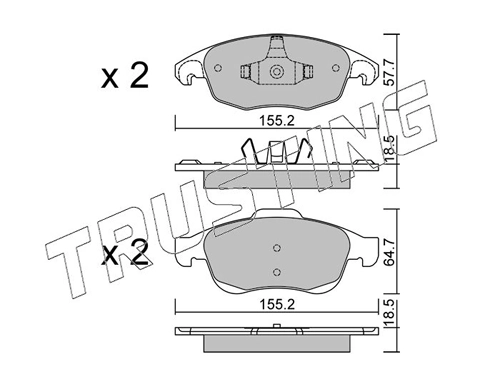 Sapatas do freio dianteiras de disco Citroen C4 UA