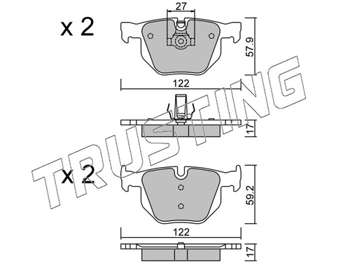 Sapatas do freio traseiras de disco BMW 5 E61