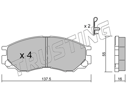 Sapatas do freio dianteiras de disco Mitsubishi L 300 P1T