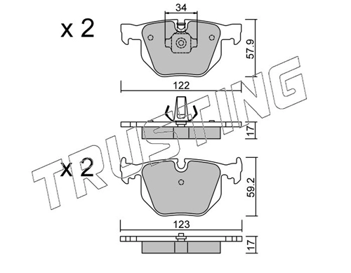 Sapatas do freio traseiras de disco BMW X6 E71