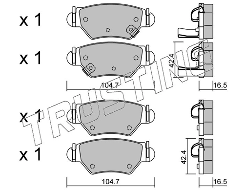 Sapatas do freio traseiras de disco Opel Corsa F08, F68