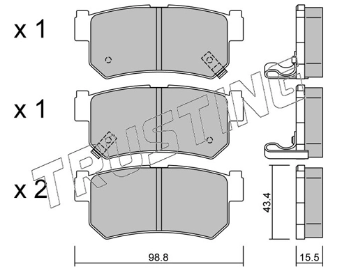 Sapatas do freio traseiras de disco SsangYong Actyon QJ