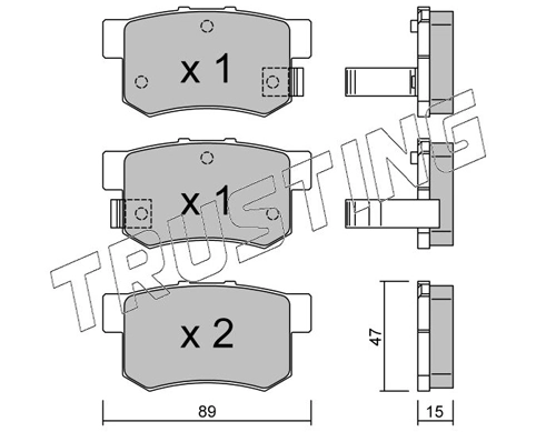 Sapatas do freio traseiras de disco Suzuki Swift 3 RS