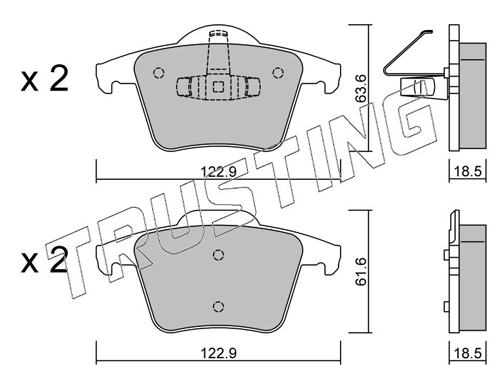 Sapatas do freio traseiras de disco Volvo XC90