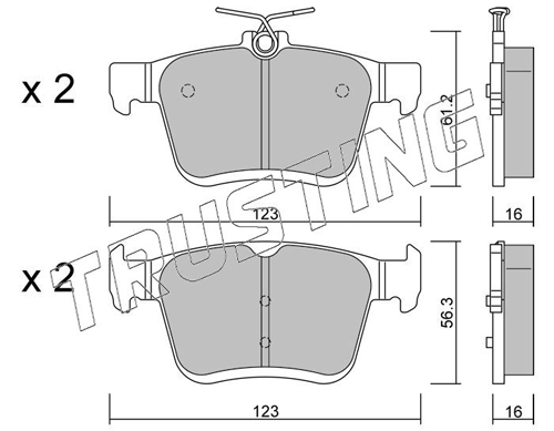 Sapatas do freio traseiras de disco Audi A3 8VS, 8VM