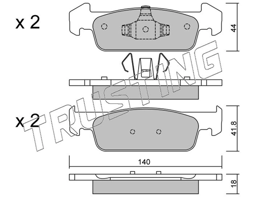 Sapatas do freio dianteiras de disco Renault LOGAN 2 L52