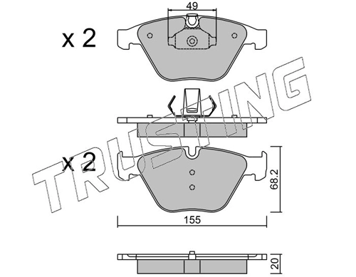 Sapatas do freio dianteiras de disco BMW 3 E90