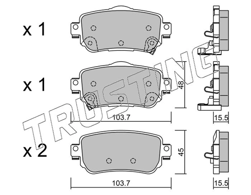 Sapatas do freio traseiras de disco Nissan Qashqai 2 J11