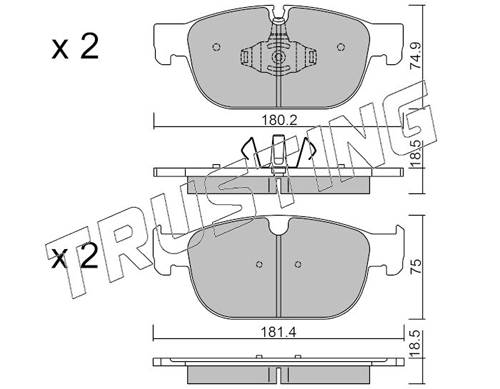 Sapatas do freio dianteiras de disco Volvo XC90 2 256