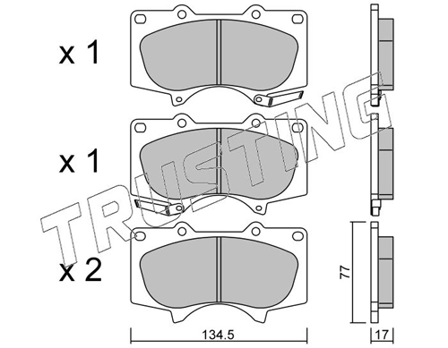 Sapatas do freio dianteiras de disco Toyota Hilux KUN15