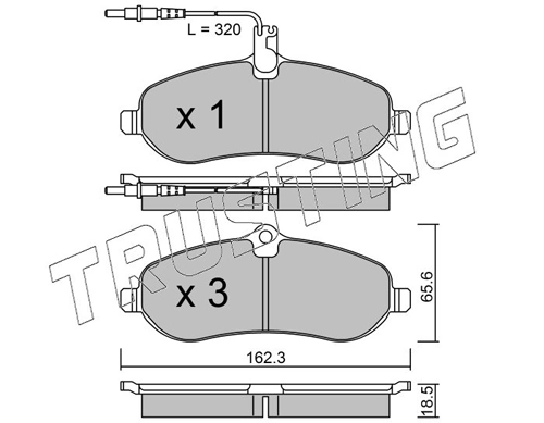 Sapatas do freio dianteiras de disco Peugeot Expert VF