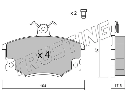 Sapatas do freio dianteiras de disco Fiat Punto 1 176