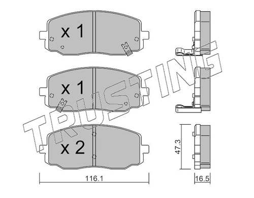 Sapatas do freio dianteiras de disco KIA Picanto 1 BA