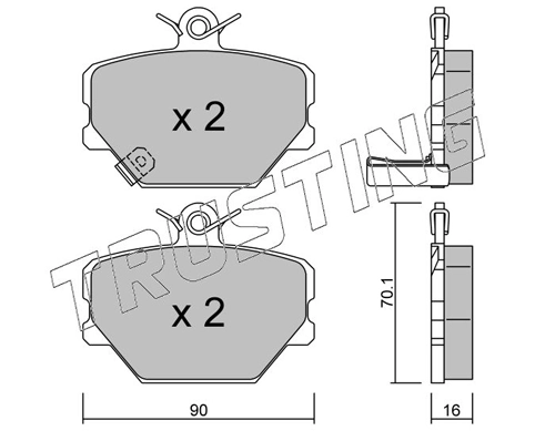 Sapatas do freio dianteiras de disco Smart FORTWO 451