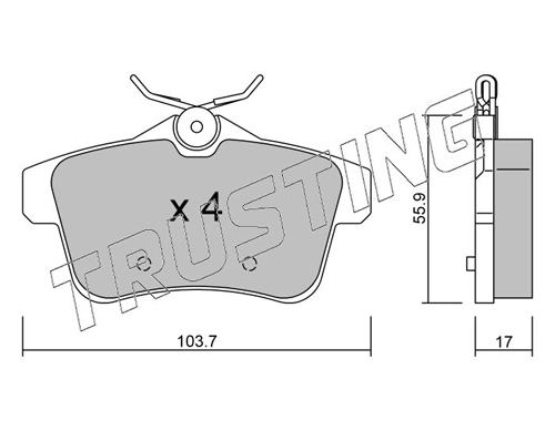 Sapatas do freio traseiras de disco Citroen C4 2 B7