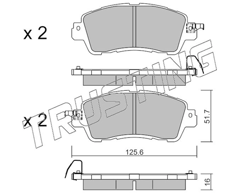 Sapatas do freio dianteiras de disco Mazda 2 3 DL, DJ
