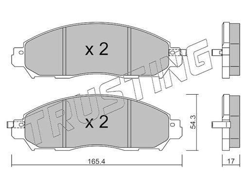 Sapatas do freio dianteiras de disco Nissan Navara D23, D23T