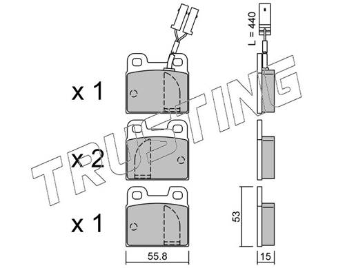 Sapatas do freio traseiras de disco Alfa Romeo Giulietta 116