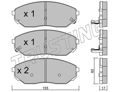 Sapatas do freio dianteiras de disco KIA Sorento 1 JC