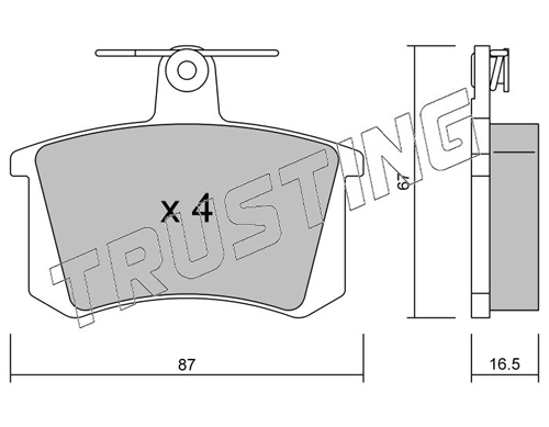 Sapatas do freio traseiras de disco Audi 80 89, 89Q, 8A