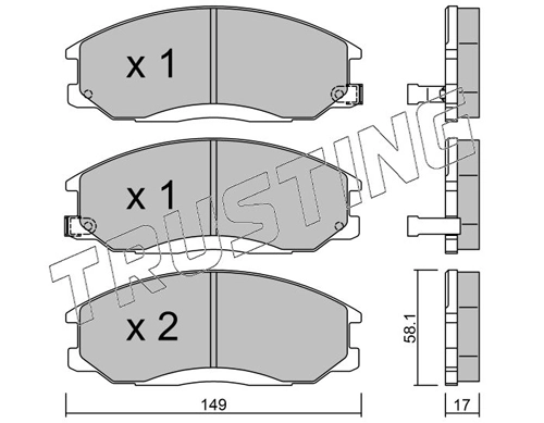 Sapatas do freio dianteiras de disco SsangYong Kyron