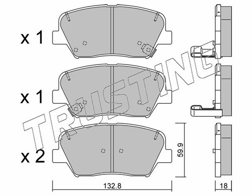 Sapatas do freio dianteiras de disco KIA Carens 3