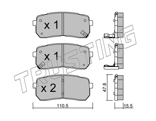 Sapatas do freio traseiras de disco KIA Carnival 3 UVP