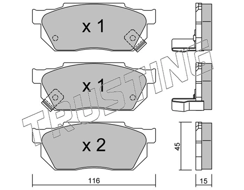 Sapatas do freio dianteiras de disco Honda Civic 3 AL, AJ, AG, AH